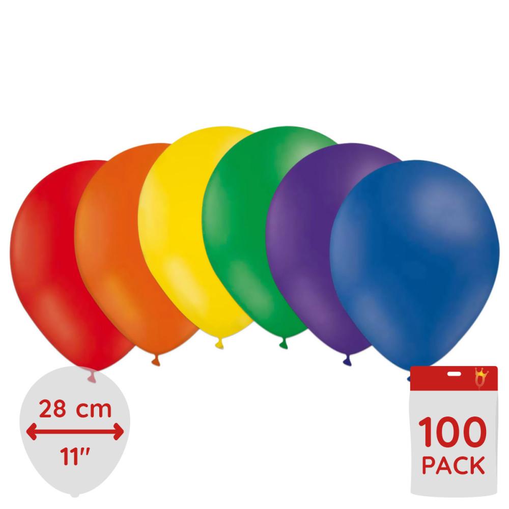 Latexballonger - Regnbågsfärger 100-pack