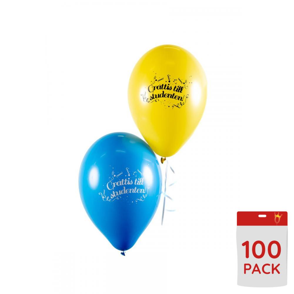 Latexballonger - Grattis till Studenten! 100-pack