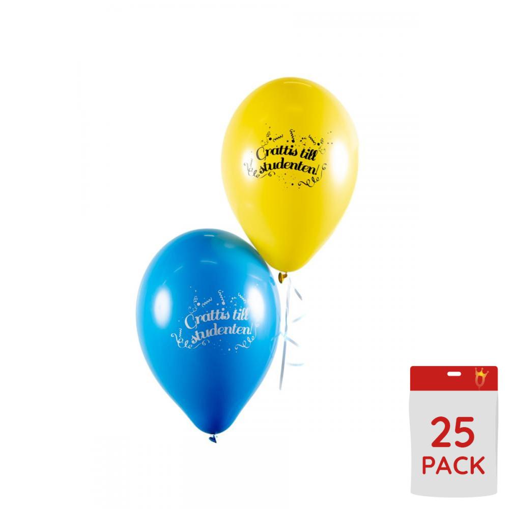 Latexballonger - Grattis till Studenten! 25-pack