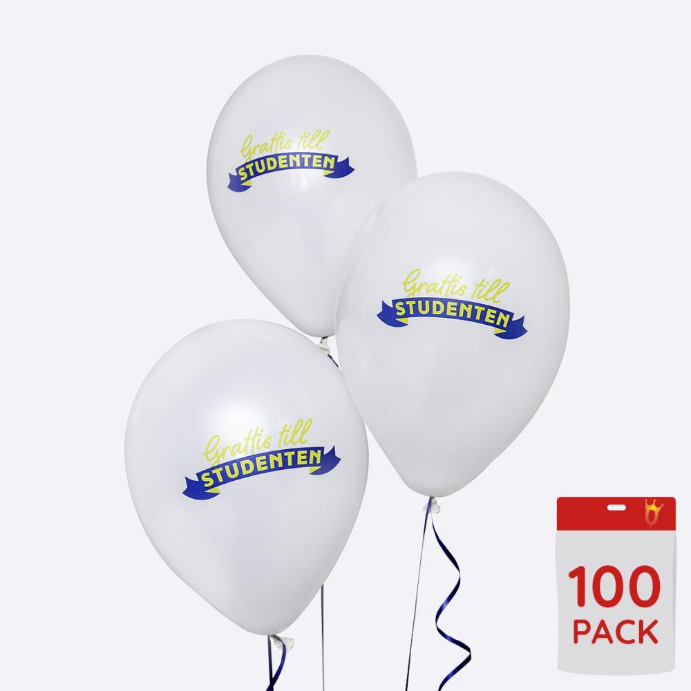 Latexballonger - Grattis till Studenten New Style! 100-pack