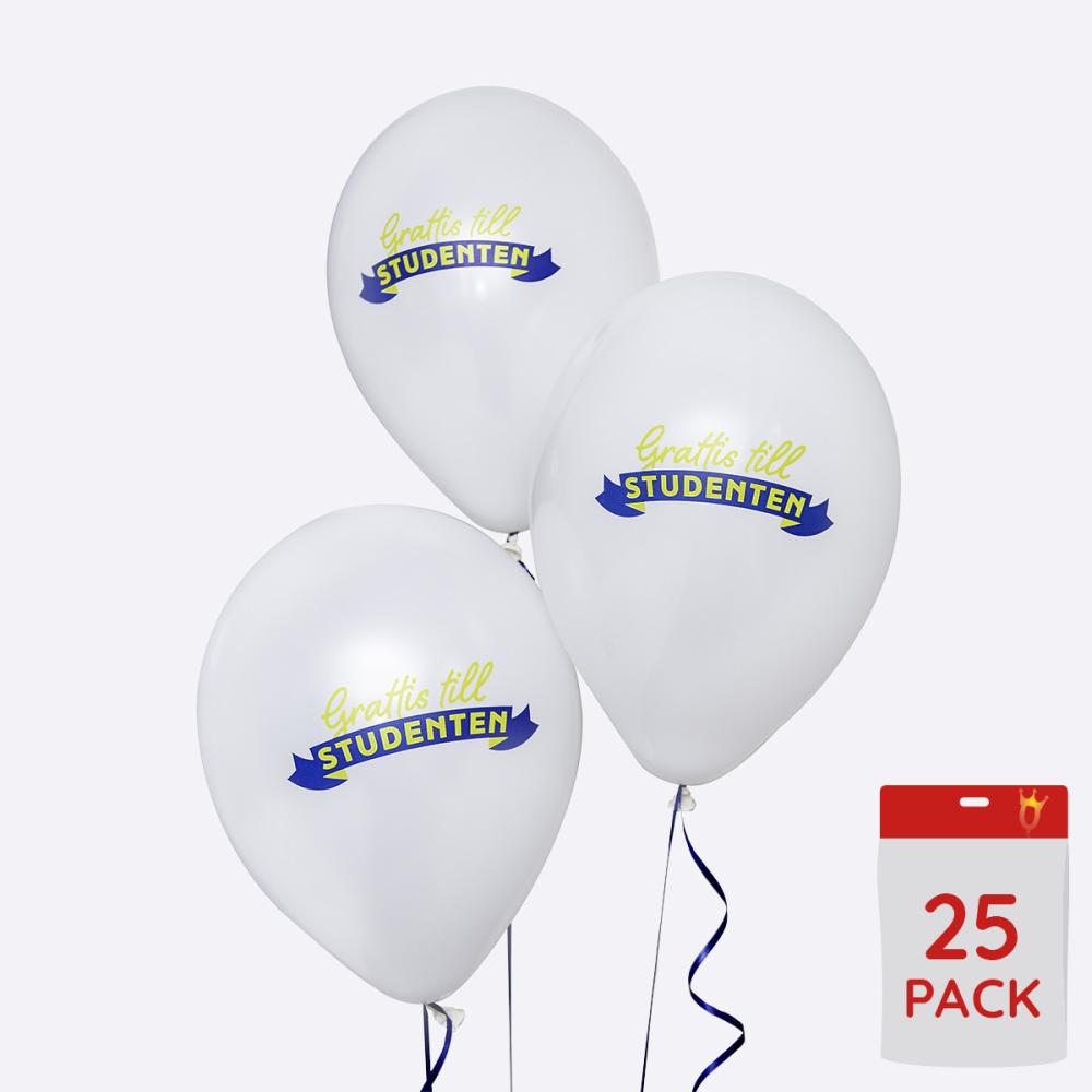 Latexballonger - Grattis till Studenten New Style! 25-pack
