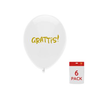 Latexballonger - Grattis 6-pack