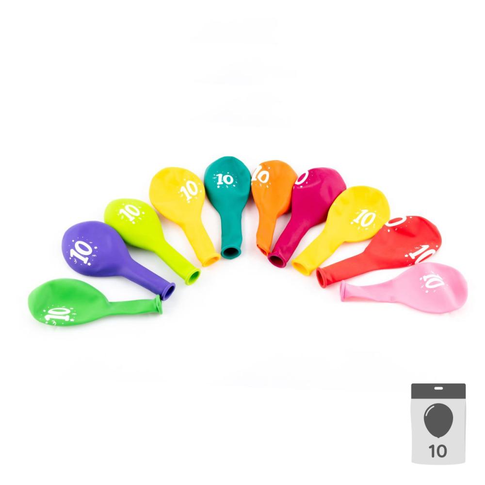 Sifferballonger Latex 10 - 10-pack
