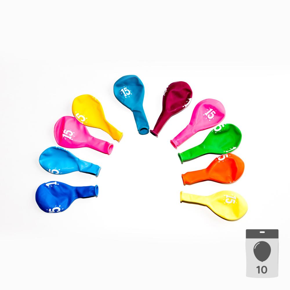 Sifferballonger Latex 15 - 10-pack