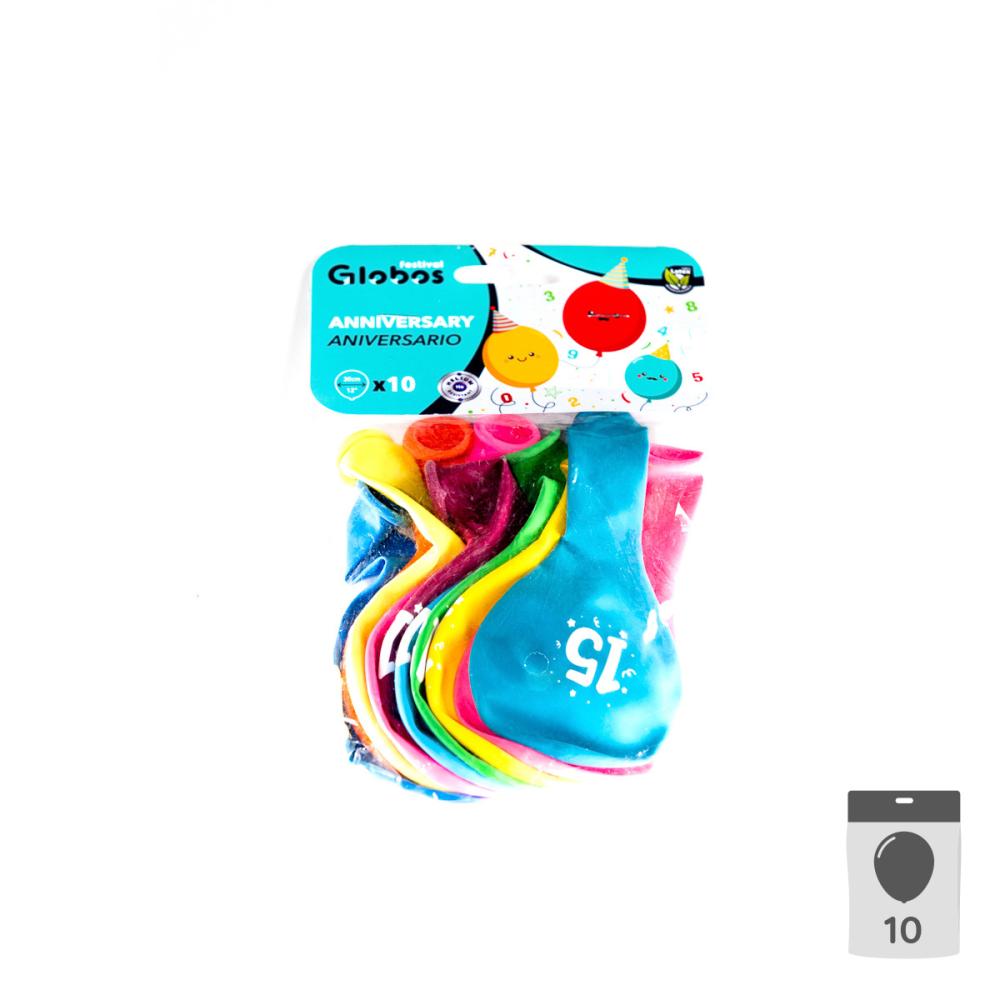 Sifferballonger Latex 15 - 10-pack