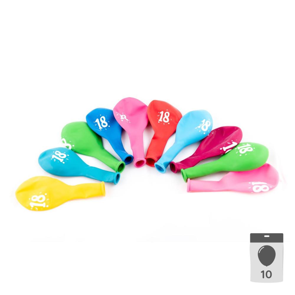 Sifferballonger Latex 18 - 10-pack