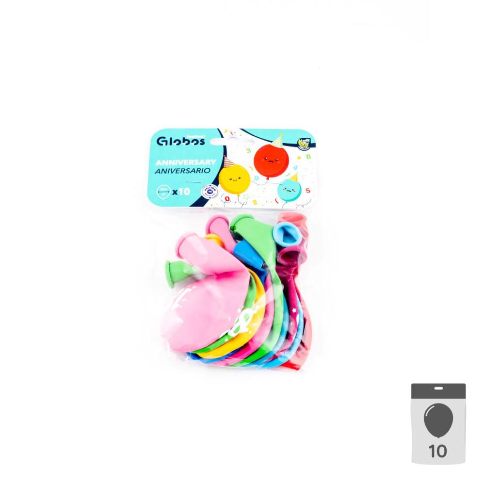 Sifferballonger Latex 18 - 10-pack