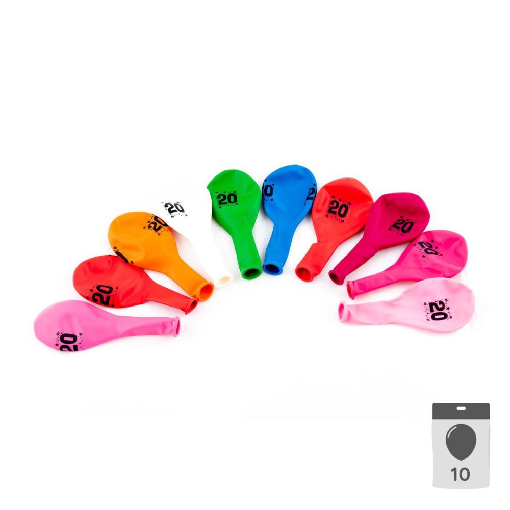 Sifferballonger Latex 20 - 10-pack