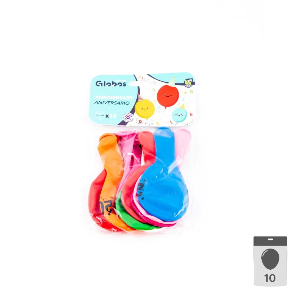 Sifferballonger Latex 20 - 10-pack