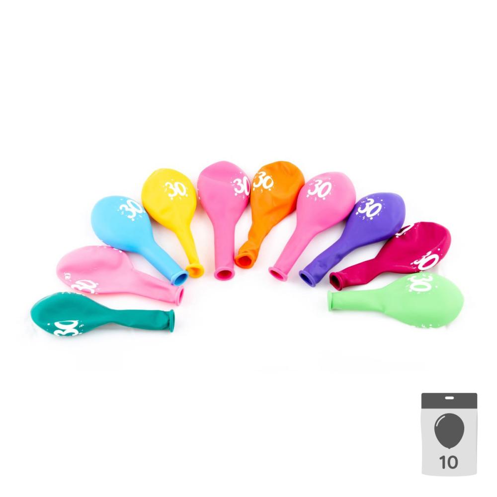 Sifferballonger Latex 30 - 10-pack