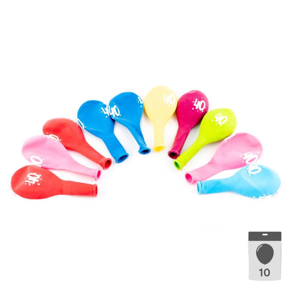 Sifferballonger Latex 40 - 10-pack