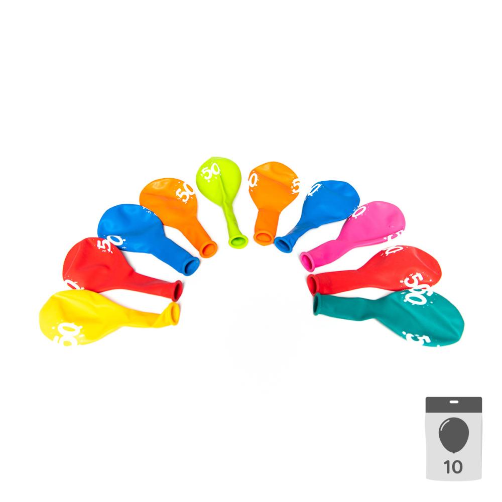 Sifferballonger Latex 50 - 10-pack