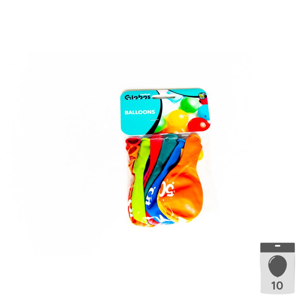 Sifferballonger Latex 50 - 10-pack