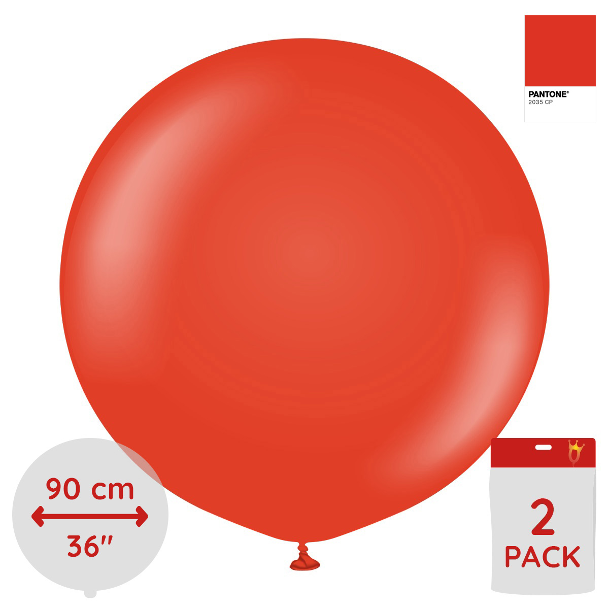 Latexballoons - Red 90 cm 2-pack