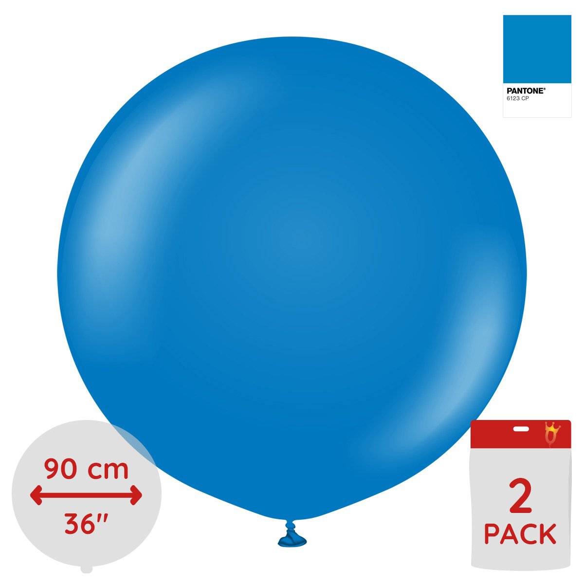 Latexballoons - Blue 90 cm 2-pack