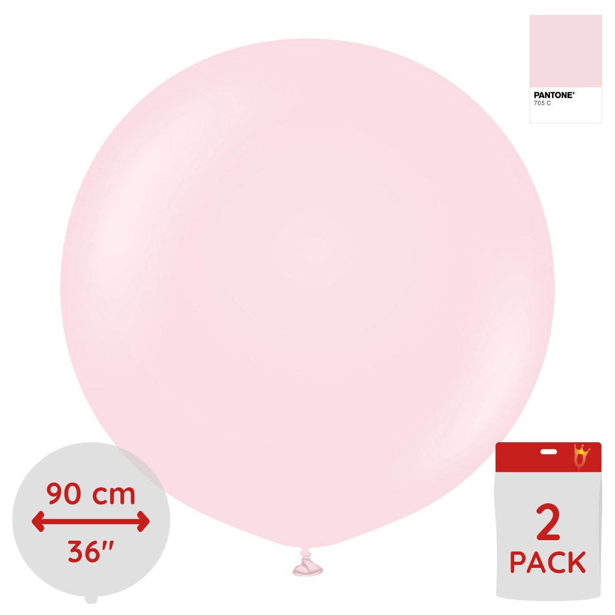 Latexballoons - Light Pink 90 cm 2-pack