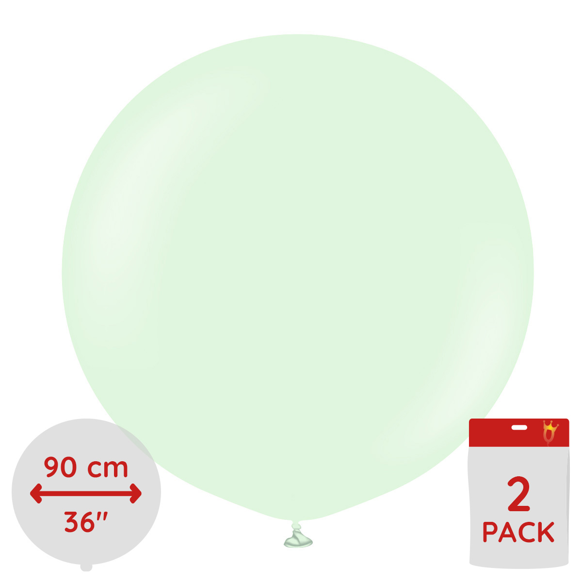 Latexballoons - Pale Green 90 cm 2-pack