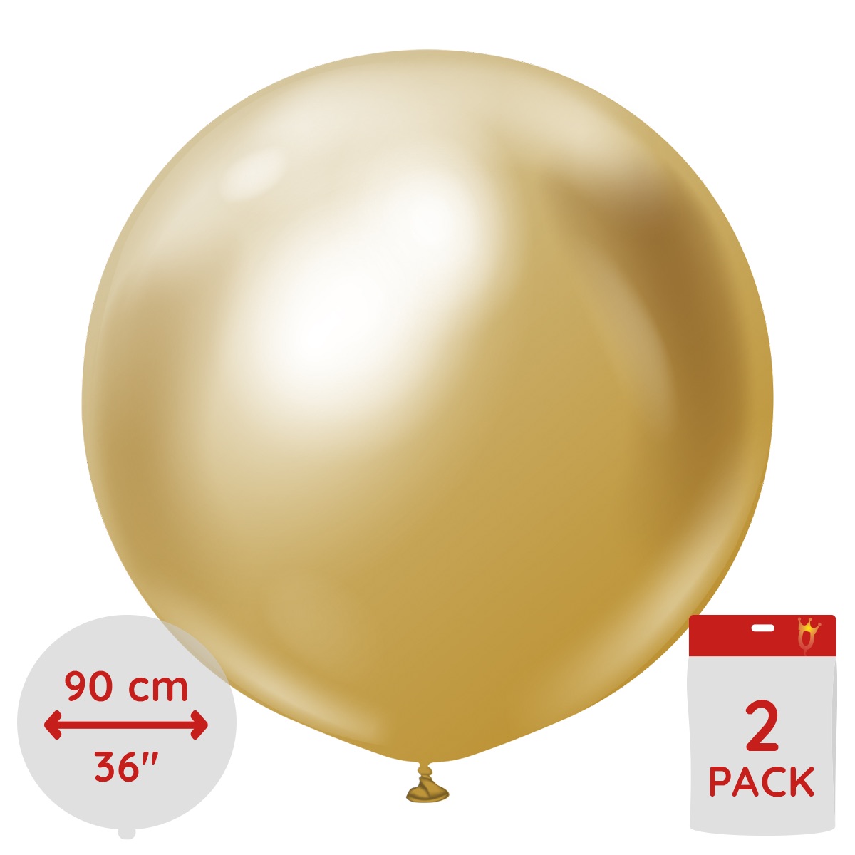 Latexballoons - Gold Chrome 90 cm 2-pack