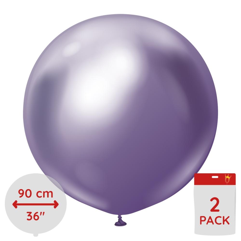 Latexballoons - Purple Chrome 90 cm 2-pack