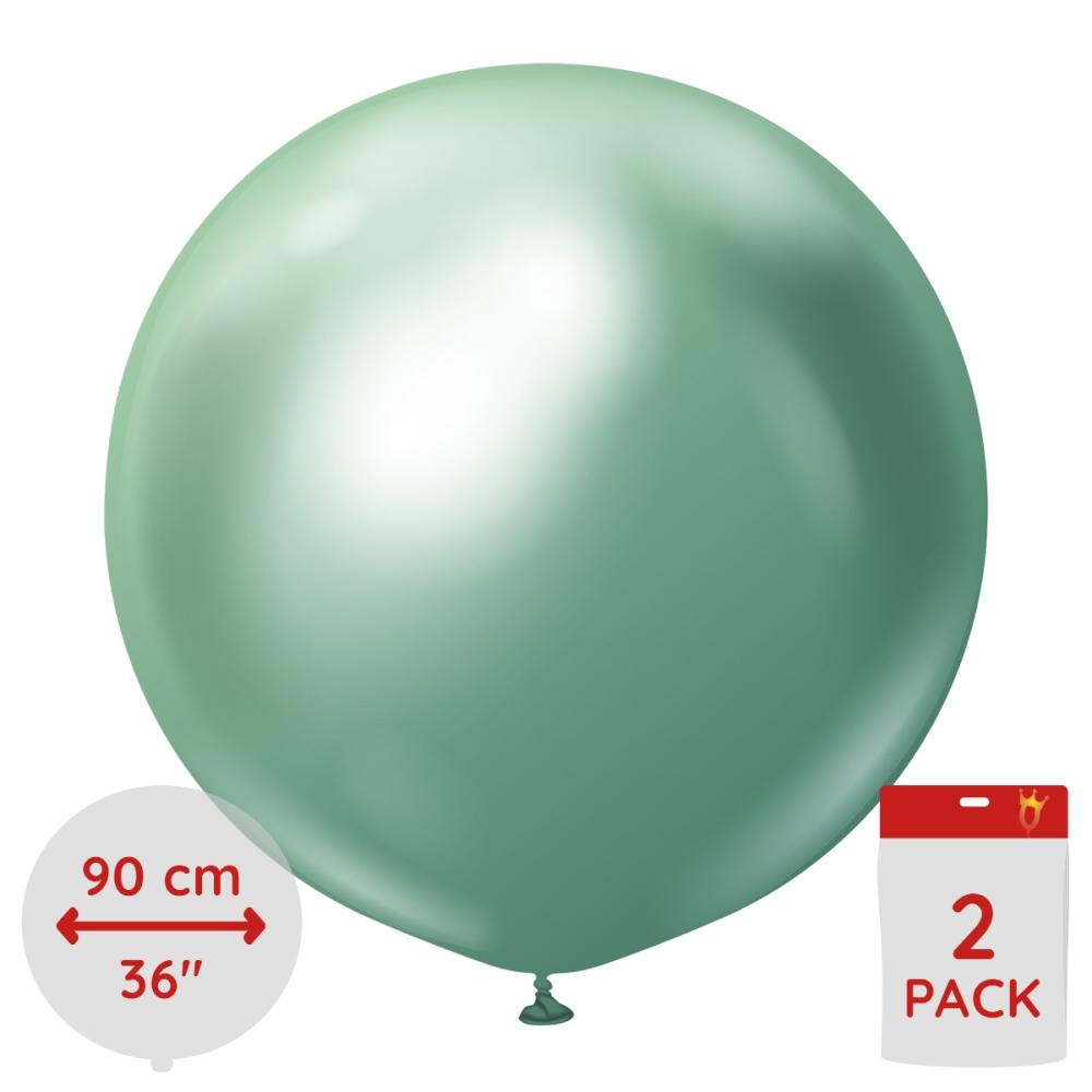 Latexballoons - Green Chrome 90 cm 2-pack