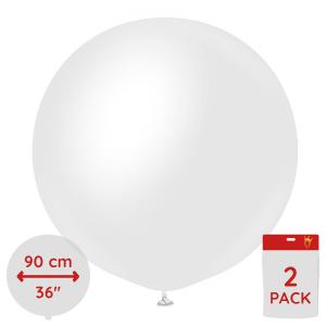 Latexballoons - Opaque Satin Snow White 90 cm 2-pack