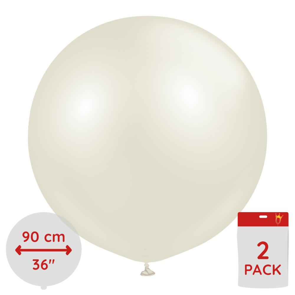 Latexballoons - Aura Ivory White 90 cm - 2-pack