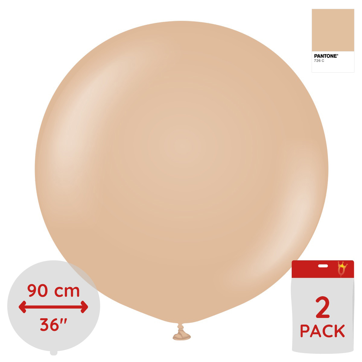 Latexballoons - Desert Sand 90 cm 2-pack