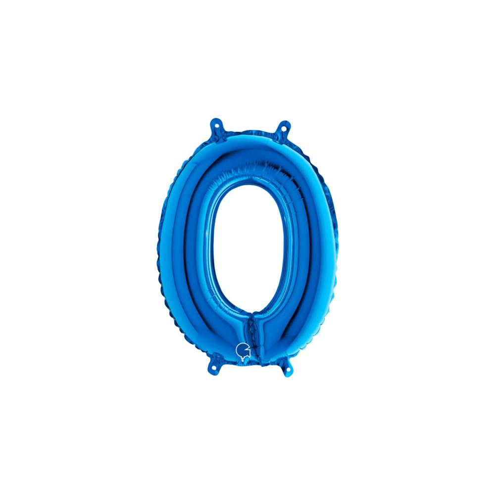 Ballongsiffra - Noll Blå 35 cm