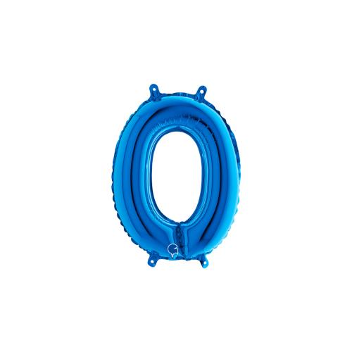 Ballongsiffra - Noll Blå 35 cm