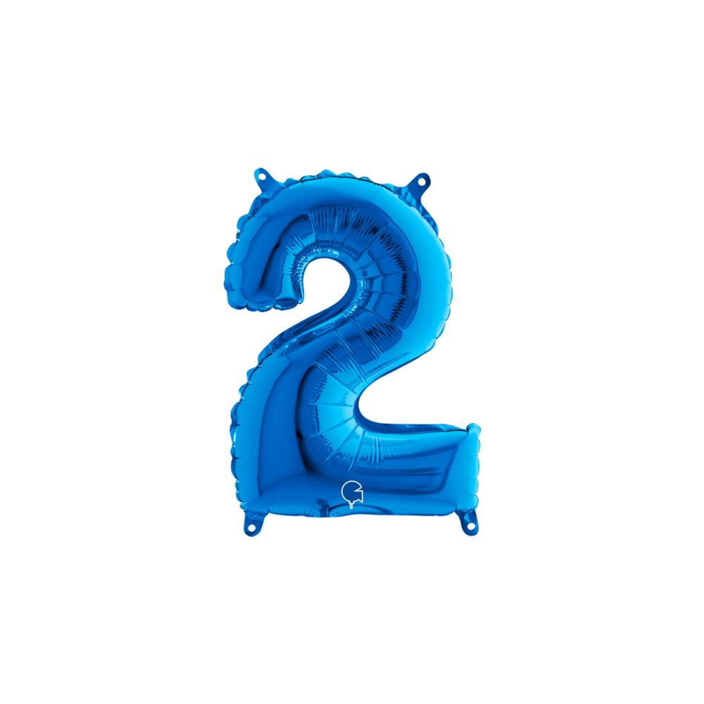 Ballongsiffra - Två Blå 35 cm