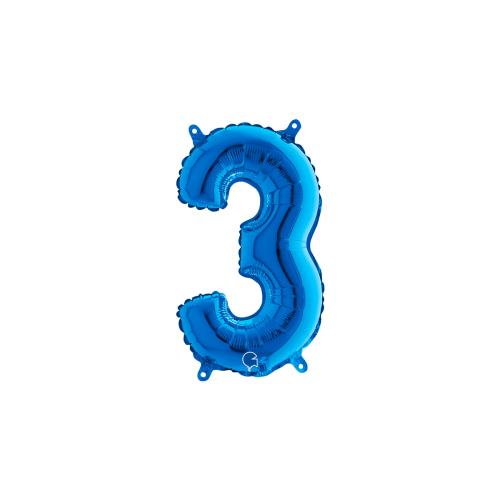 Ballongsiffra - Tre Blå 35 cm