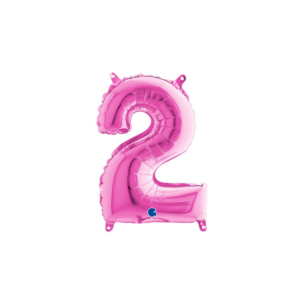 Ballongsiffra - Två Rosa 35 cm