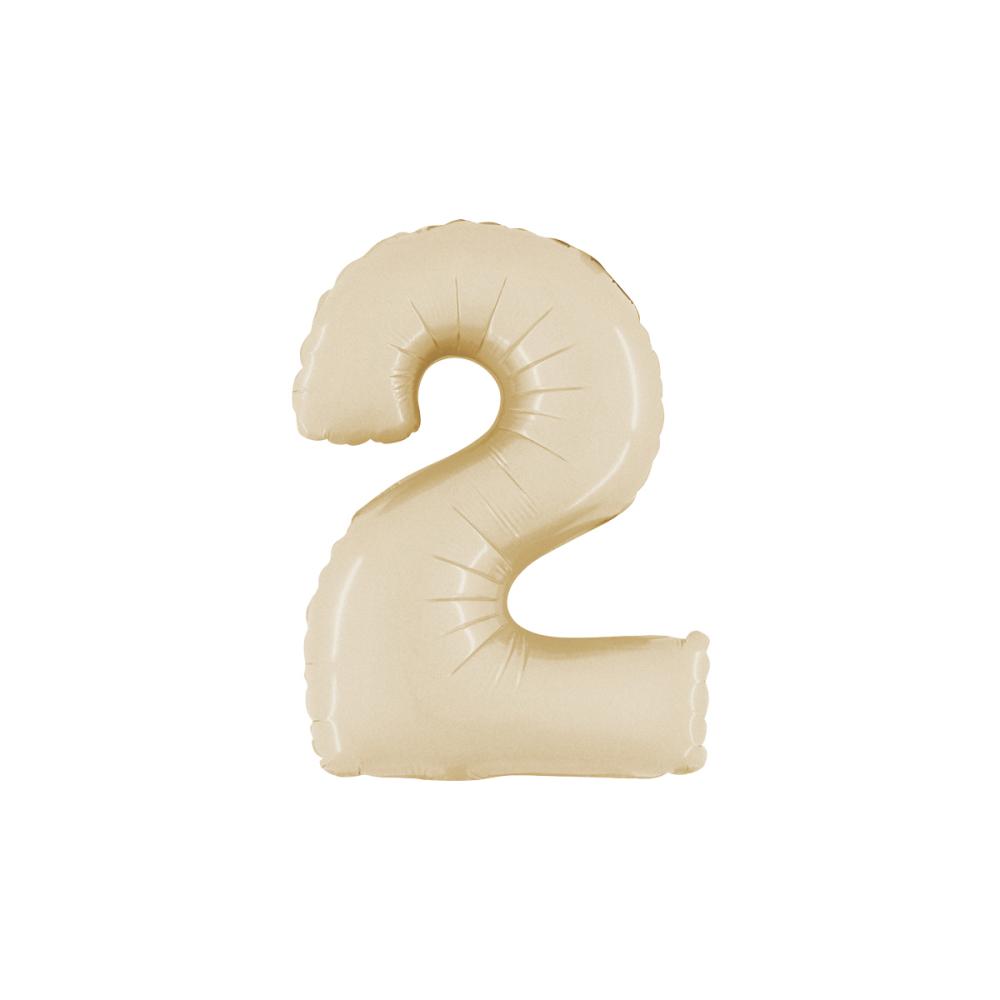 Ballongsiffra - Två Satin Cream 35 cm