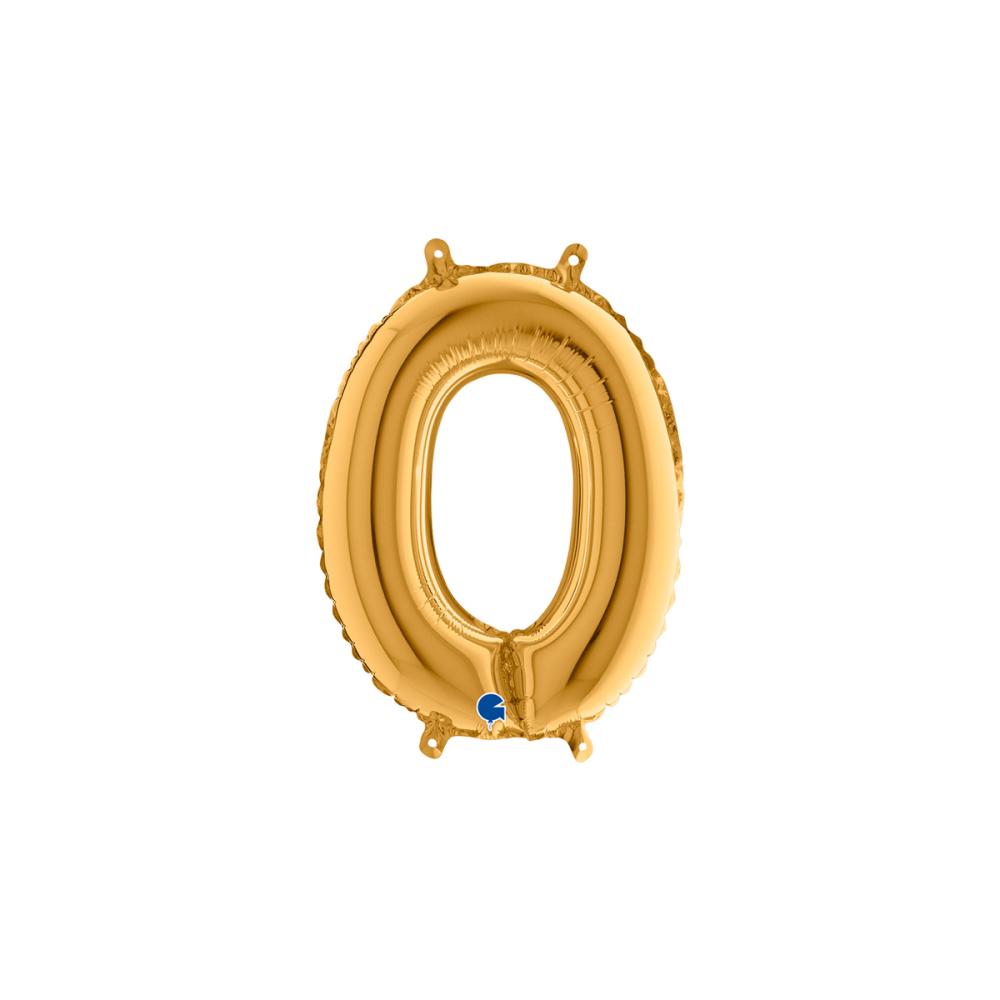 Ballongsiffra - Noll Guld 35 cm