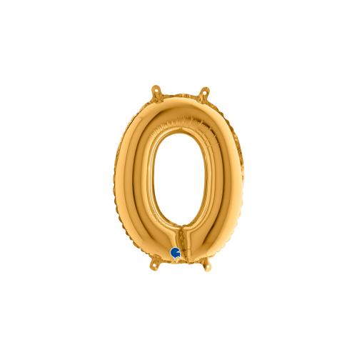 Ballongsiffra - Noll Guld 35 cm