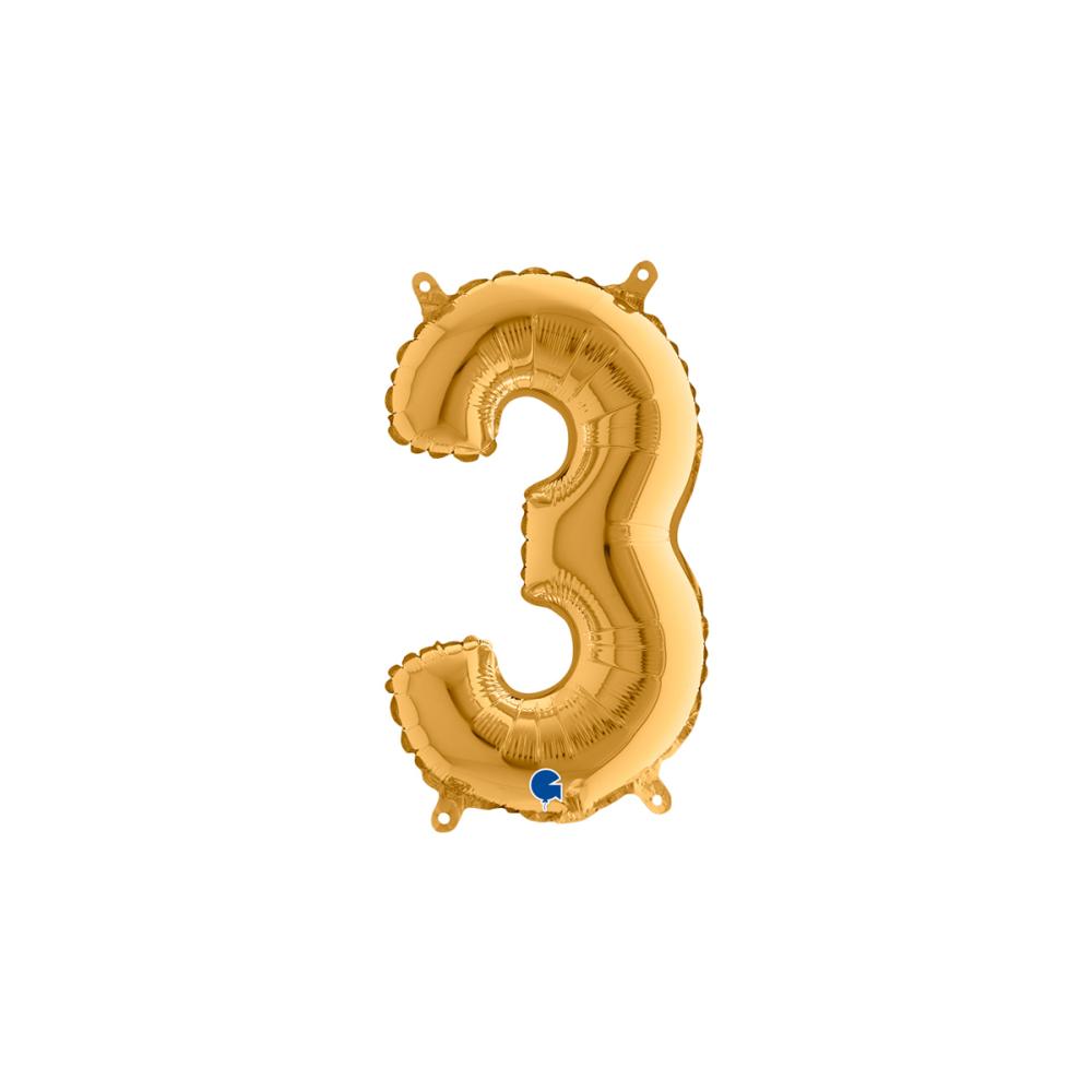 Ballongsiffra - Tre Guld 35 cm