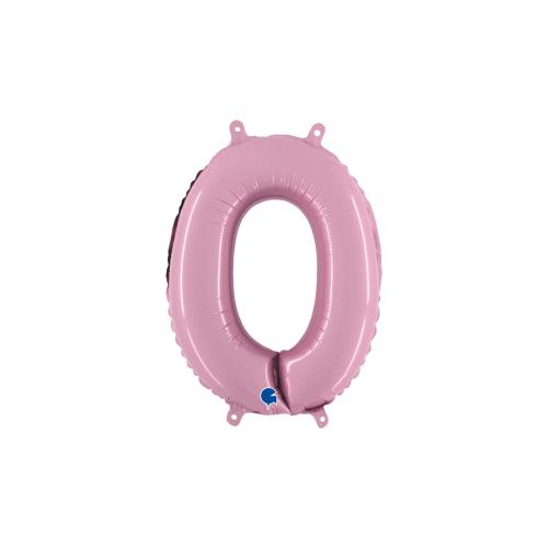 Ballongsiffra - Noll Pastellrosa 35 cm