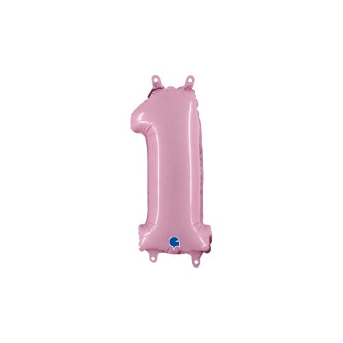 Ballongsiffra - Ett Pastellrosa 35 cm