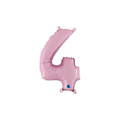 Ballongsiffra - Fyra Pastellrosa 35 cm
