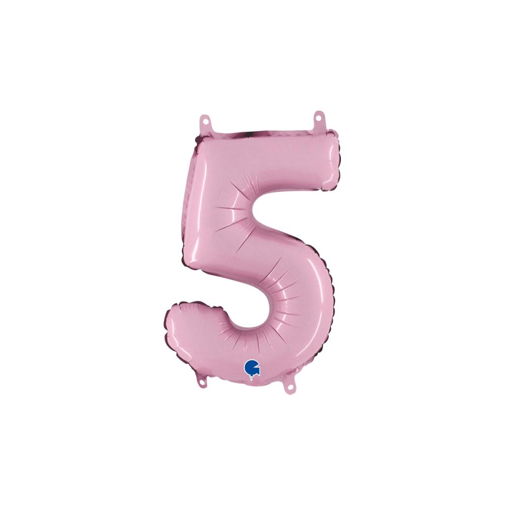 Ballongsiffra - Fem Pastellrosa 35 cm