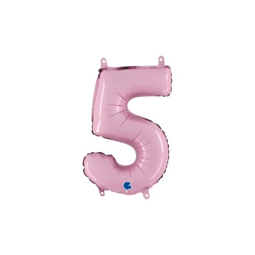 Ballongsiffra - Fem Pastellrosa 35 cm
