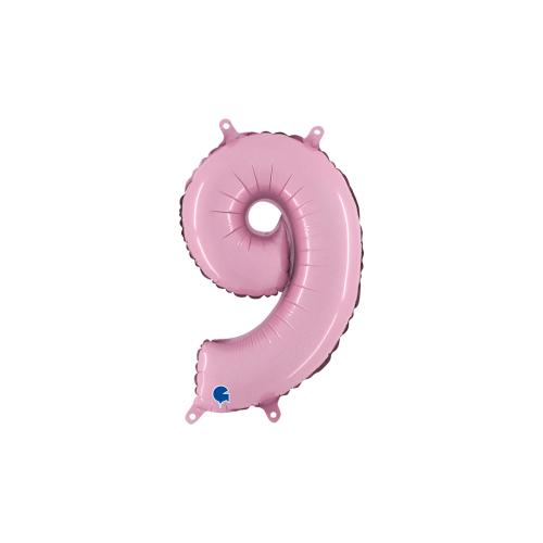 Ballongsiffra - Nio Pastellrosa 35 cm