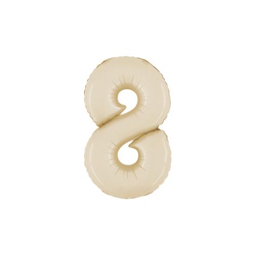 Ballongsiffra - Åtta Satin Cream 35 cm