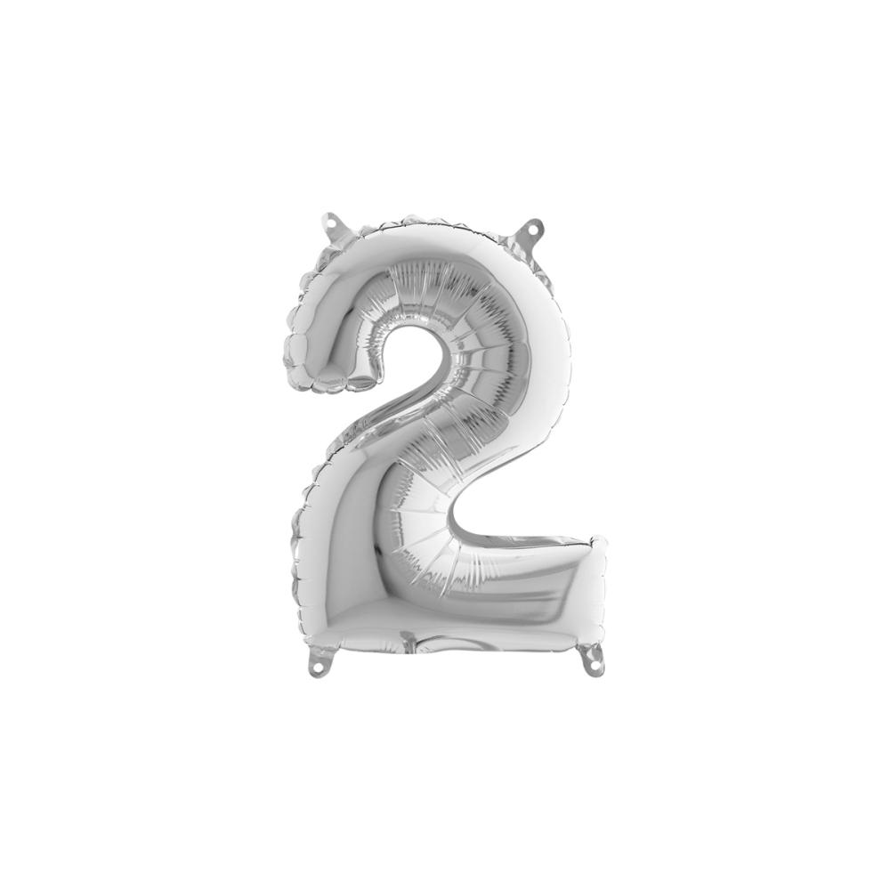 Ballongsiffra - Två Silver 35 cm