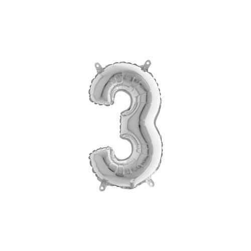Ballongsiffra - Tre Silver 35 cm
