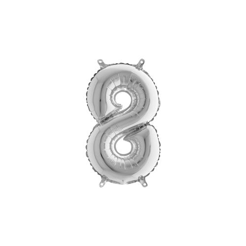 Ballongsiffra - Åtta Silver 35 cm