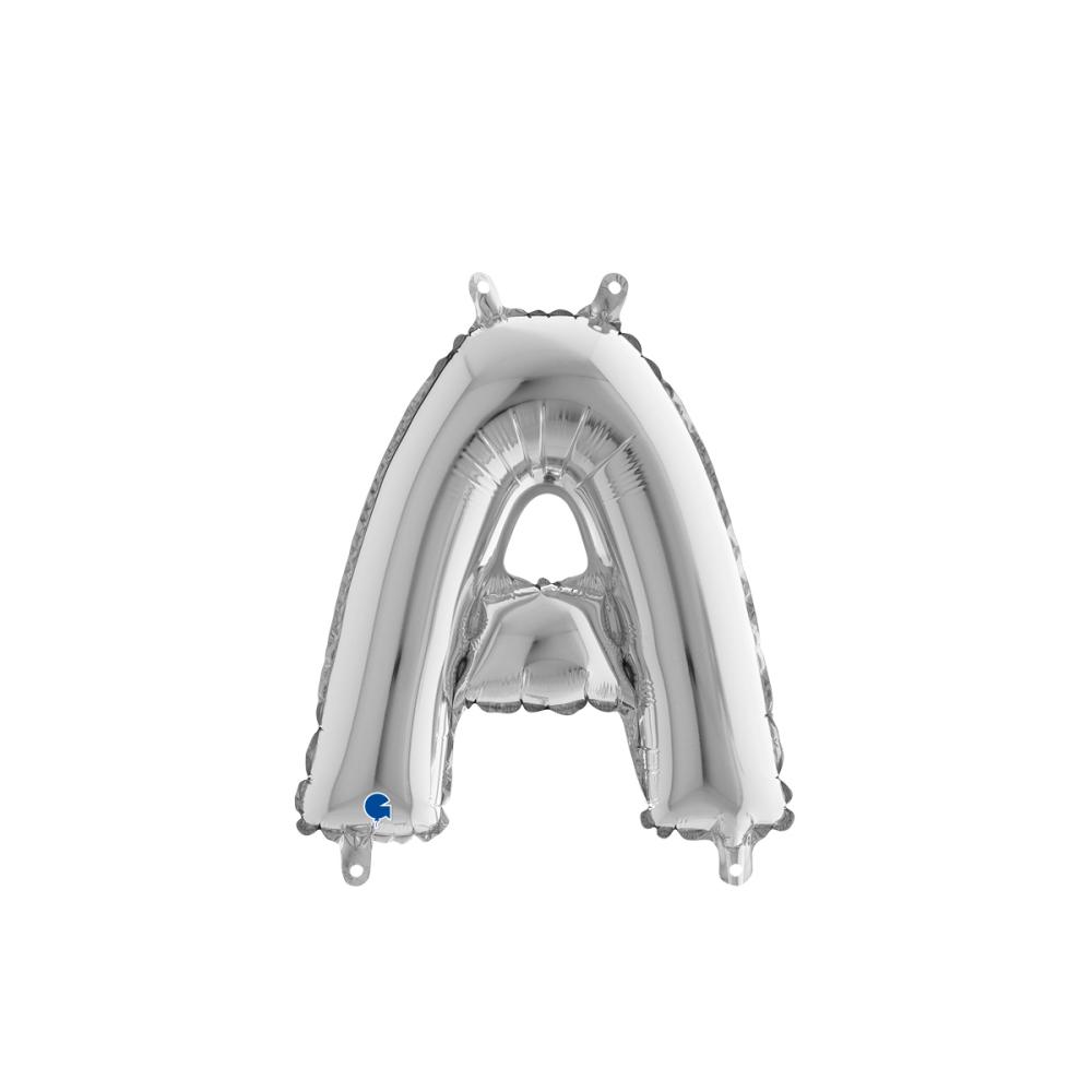 Bokstavsballong - A Silver 35 cm