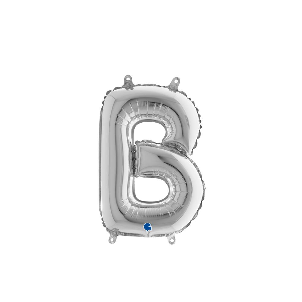 Bokstavsballong - B Silver 35 cm