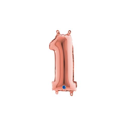 Ballongsiffra - Ett Rose Gold 35 cm