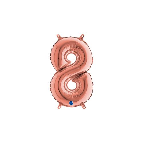 Ballongsiffra - Åtta Rose Gold 35 cm